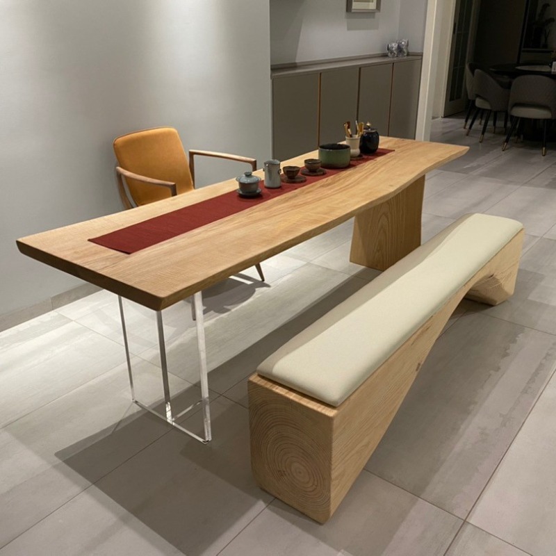 Office Furniture - 북유럽 단단한 나무 아크릴 플로팅 테이블
