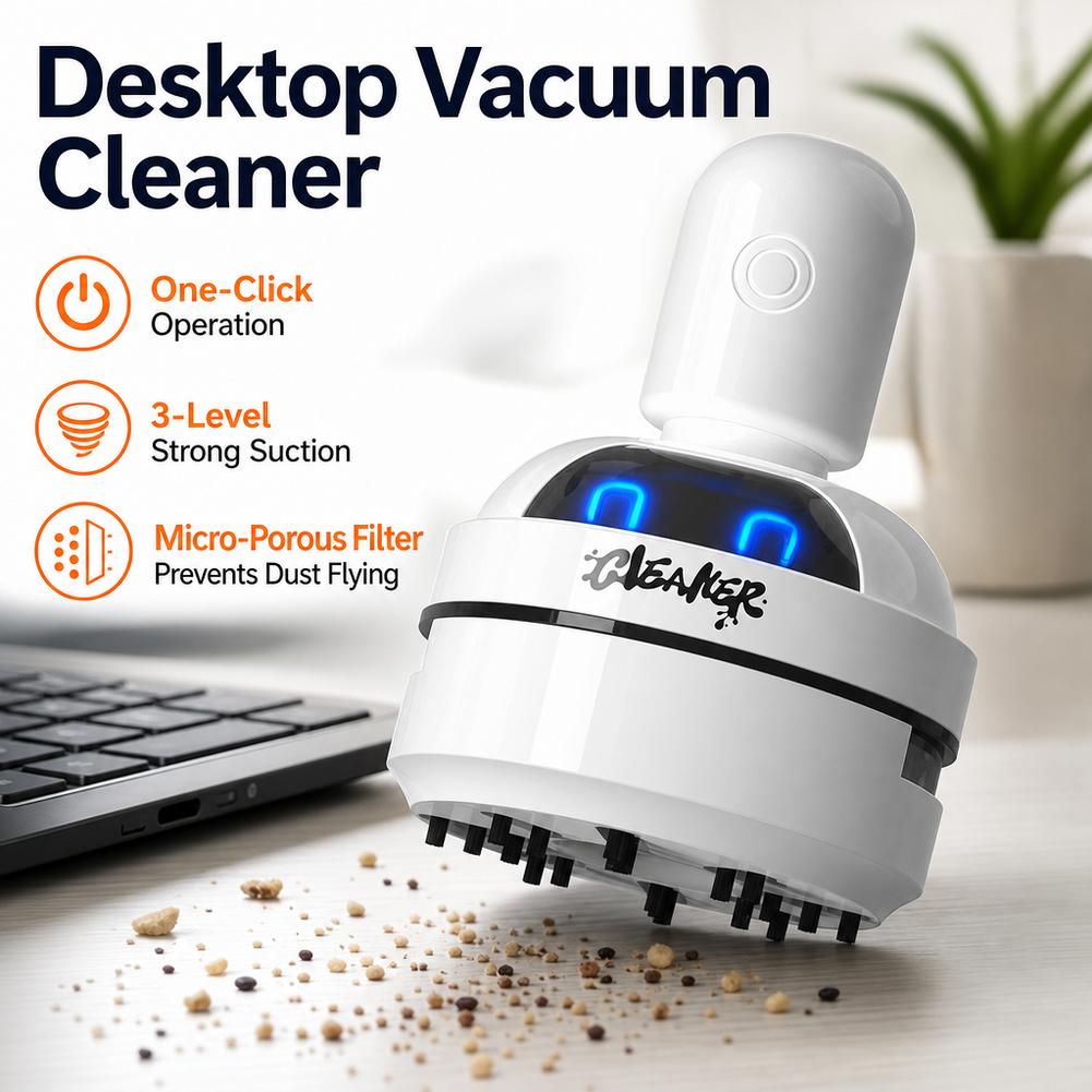 Mini Desktop Vacuum Cleaner For Eraser Dust - 데스크탑용 무선 진공 청소기, USB 충전,