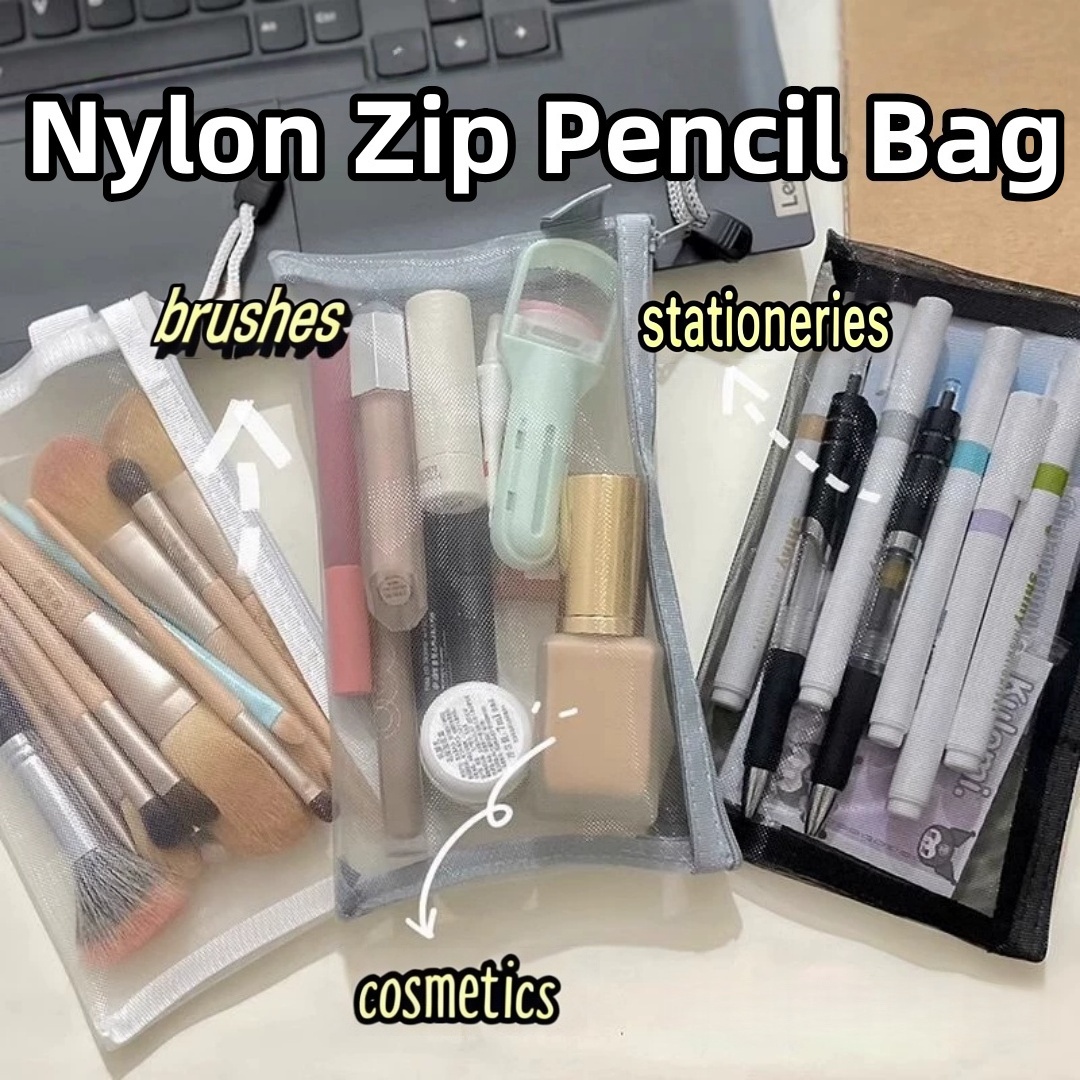 Clear Mesh Pencil Pouch For Exam - 나일론 연필 보관 주머니 경량 투명