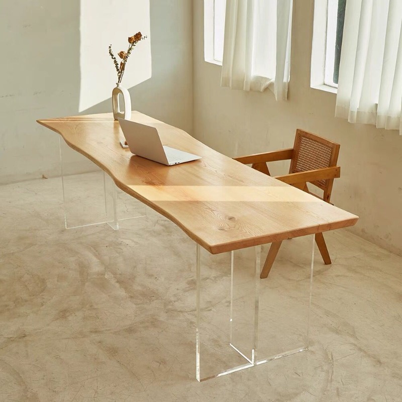 북유럽 단단한 나무 아크릴 플로팅 테이블 현대 간단한  - Office Furniture 리뷰 및 가격