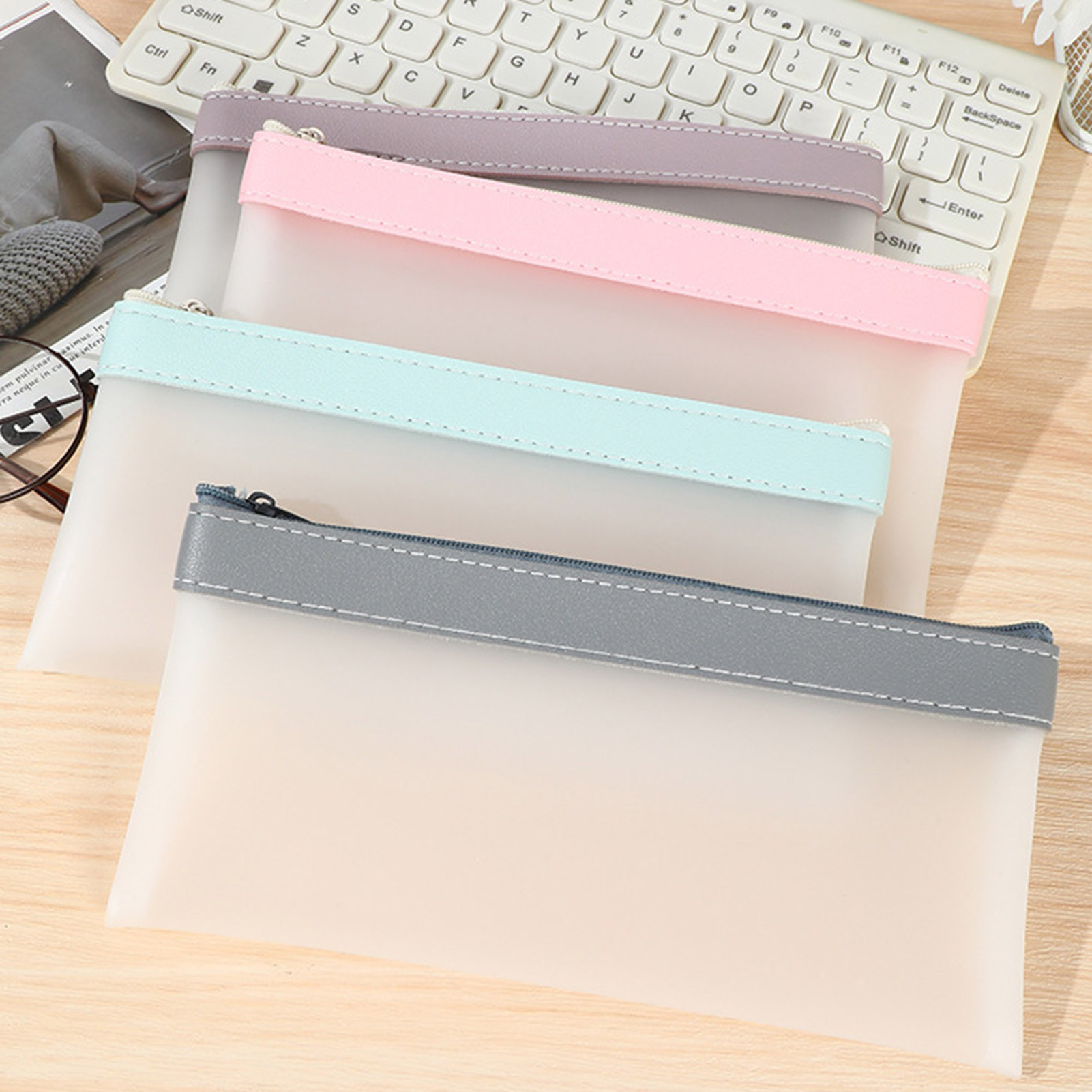 학생용 투명 프로스트 필통 파우치, 대용량, 귀여운 미 - Aesthetic Large Pencil Case Pouch 리뷰 및 가격