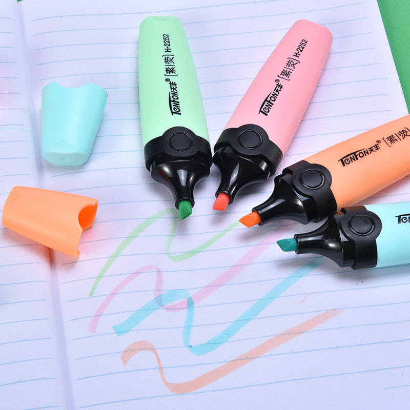 6 개/대 형광펜 파스텔 색상 치즐 팁 마커 펜 플랫  - Pastel Highlighter Set Double Ended 리뷰 및 가격